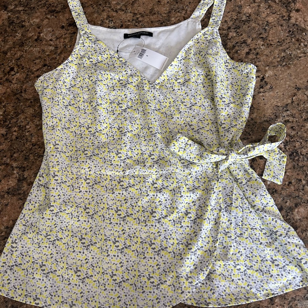 Floral Yellow and Blue Women's Top